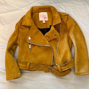 {Gianni Bini} Size 2T Mustard Faux Suede Moto Jacket